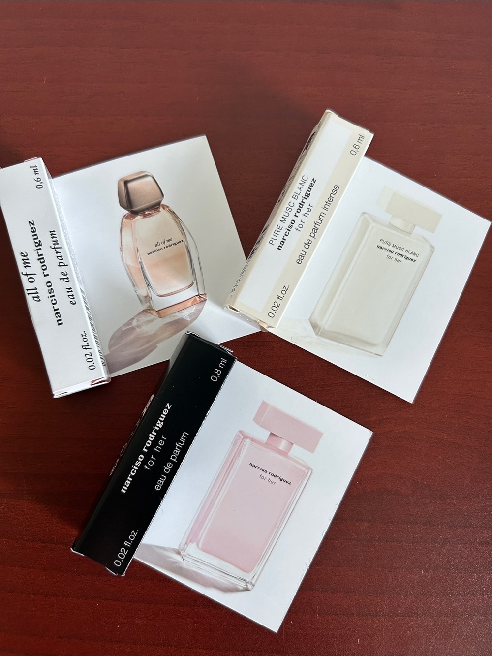 3 pieces Narciso Rodriguez women’s samples spray
